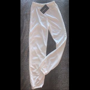 White Basic Cuffed Hem Joggers-Pretty Little Thing
